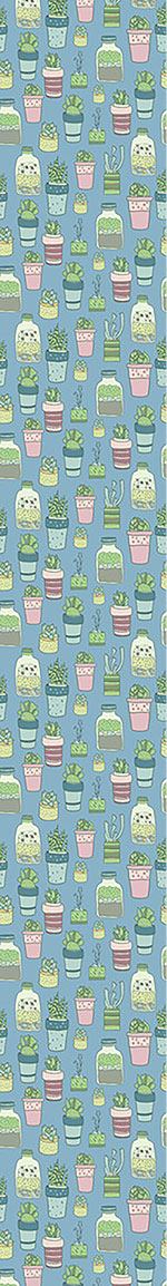 patterned-wallpaper-potted-plants