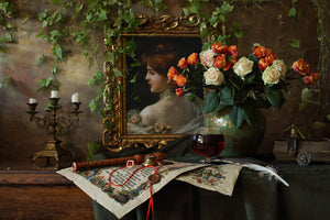 photo-wallpaper-still-life-with-flowers-and-picture