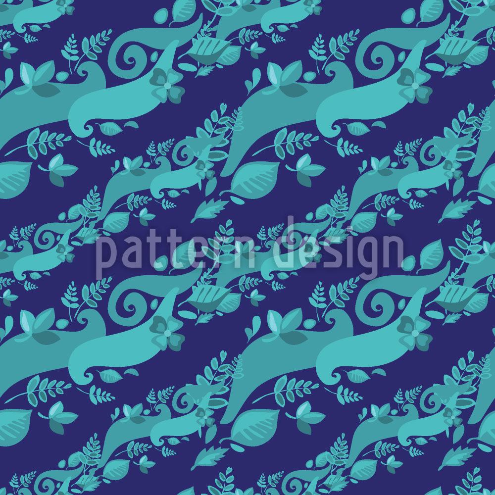 patterned-wallpaper-leaves-on-waves