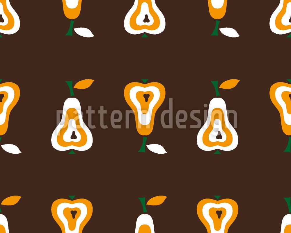 patterned-wallpaper-chocolate-fondue-with-pear