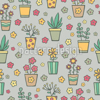 patterned-wallpaper-potted-plants-and-flowers