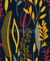 patterned-wallpaper-leaves-silhouettes-black