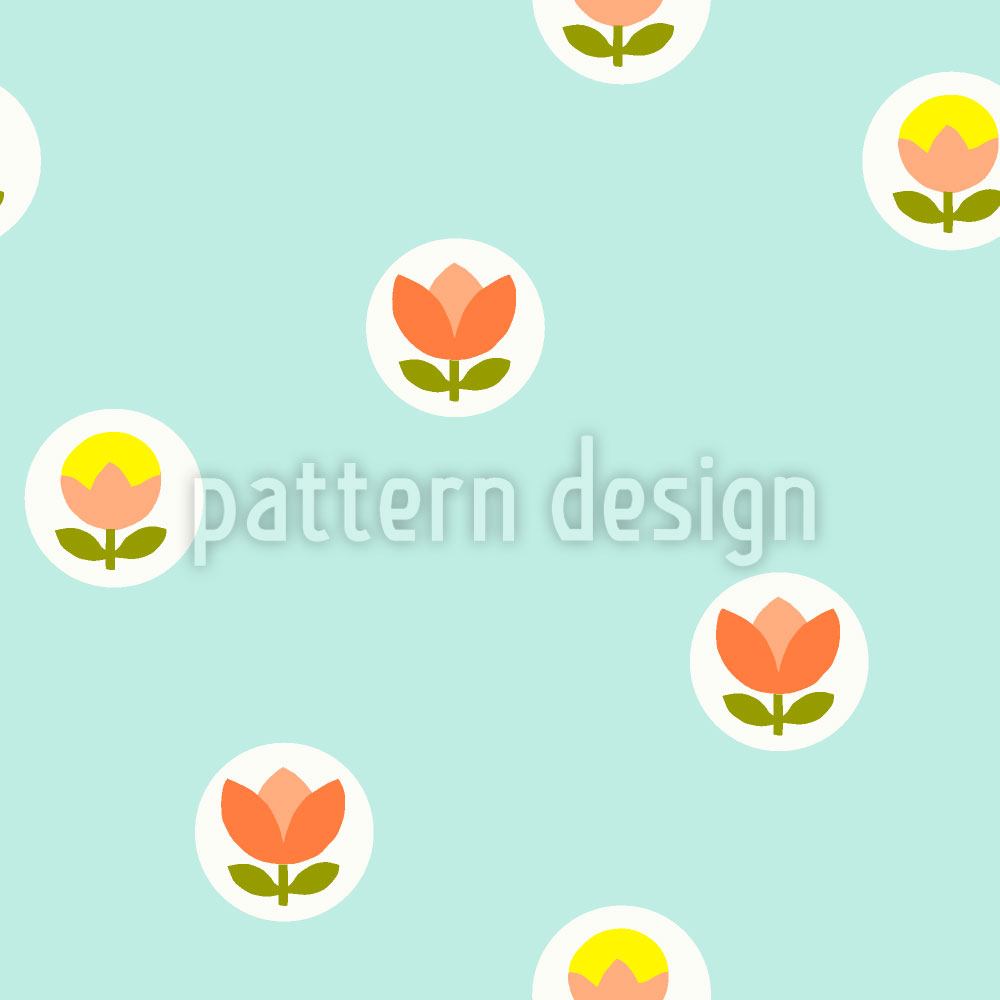 patterned-wallpaper-retro-flowers-in-the-spotlight