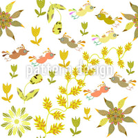 patterned-wallpaper-birds-fly-over-the-flower-bed