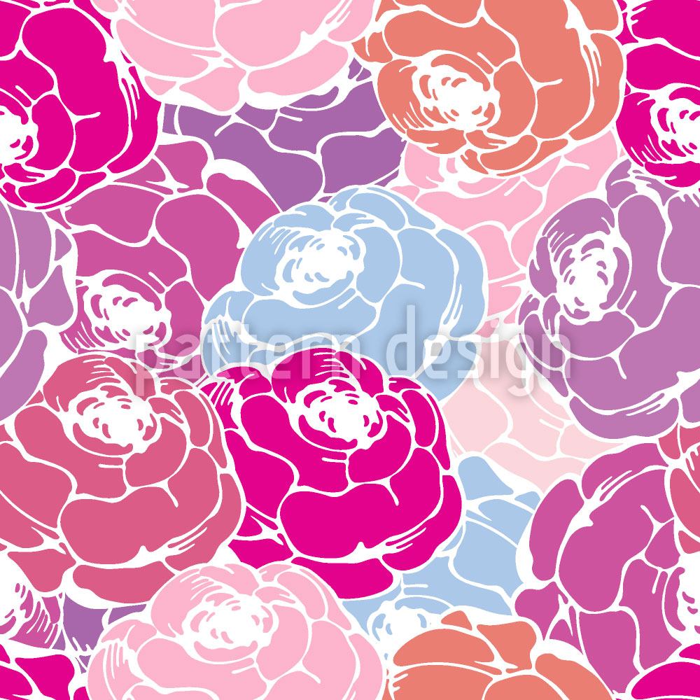 patterned-wallpaper-rose-bouquets