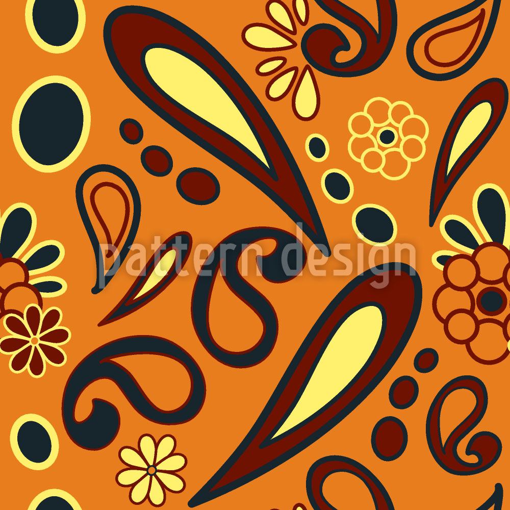 patterned-wallpaper-beebob-paisley-orange