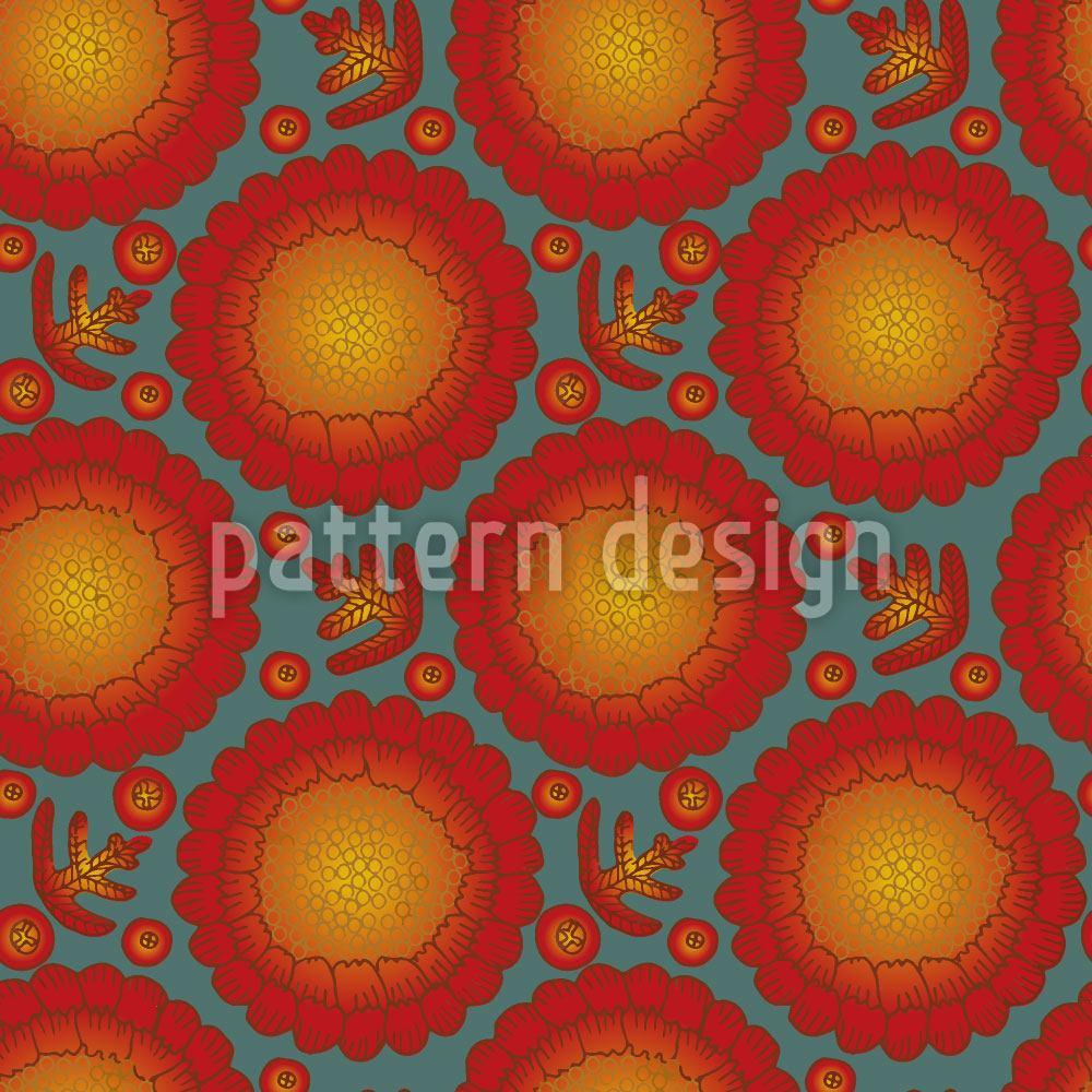 patterned-wallpaper-marigold-flowers