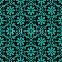 patterned-wallpaper-all-over-turquoise-flowers