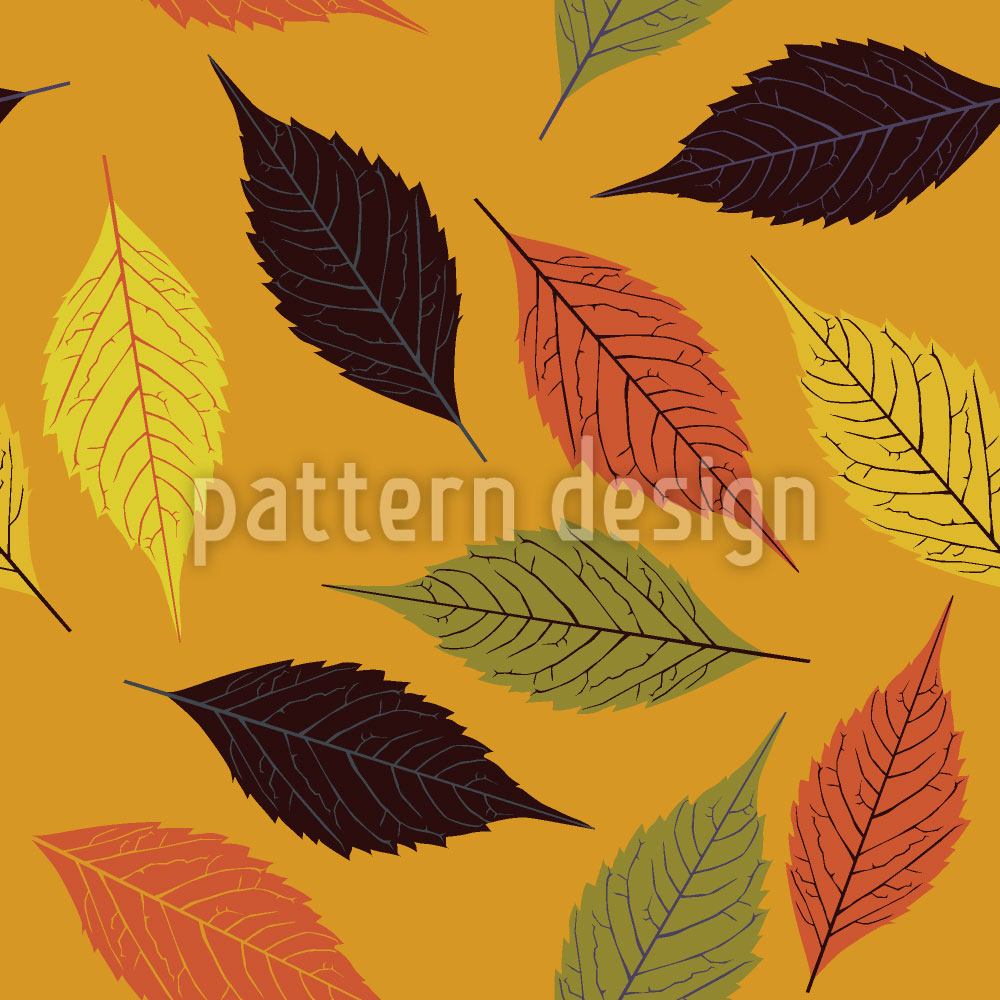 patterned-wallpaper-birch-leaf-in-autumn