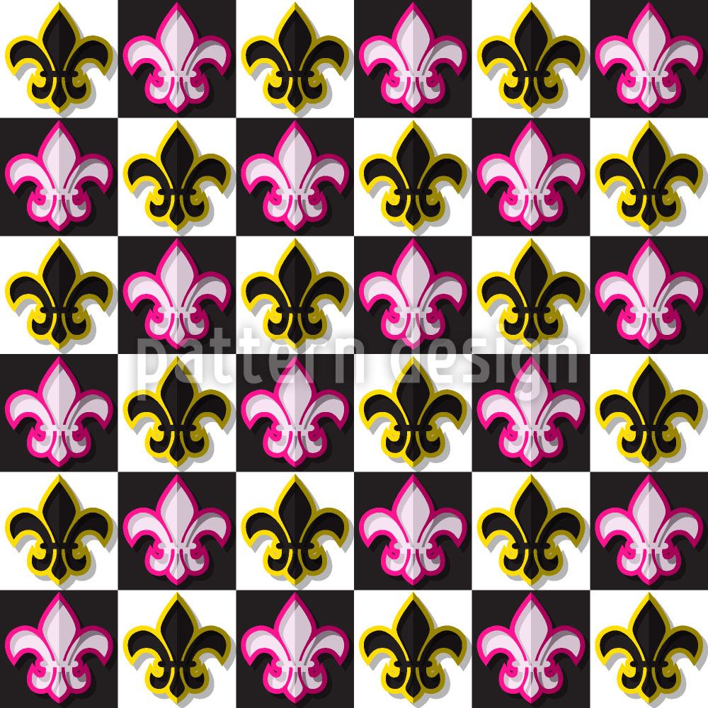 patterned-wallpaper-fleurs-de-lis-checkmate