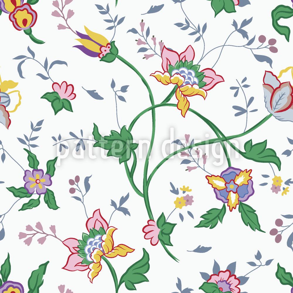 patterned-wallpaper-little-flower-fantasy-white