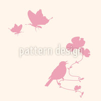 patterned-wallpaper-animals-in-spring-pink