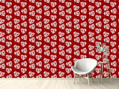 patterned-wallpaper-floral-bouquet-with-heart