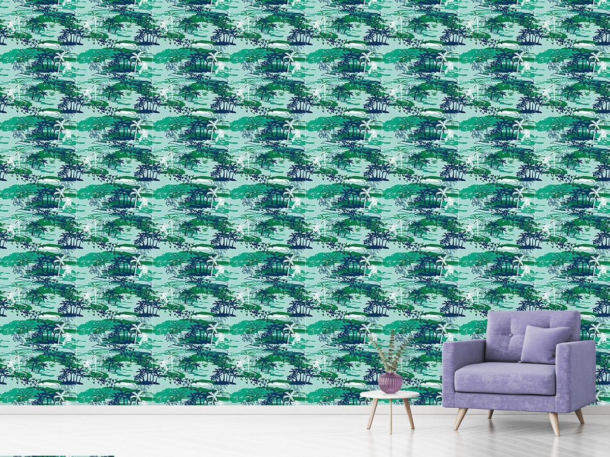 patterned-wallpaper-paradise-island-green