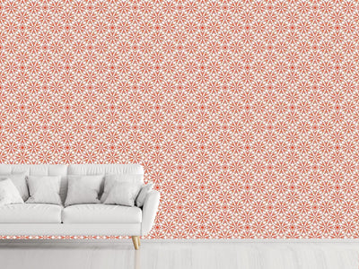 patterned-wallpaper-orange-flowers