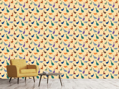 patterned-wallpaper-gabbling-geese