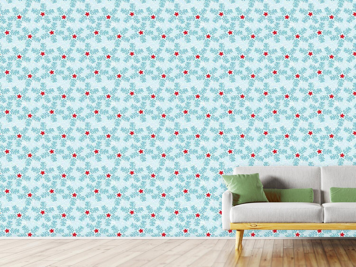 patterned-wallpaper-snowflakes