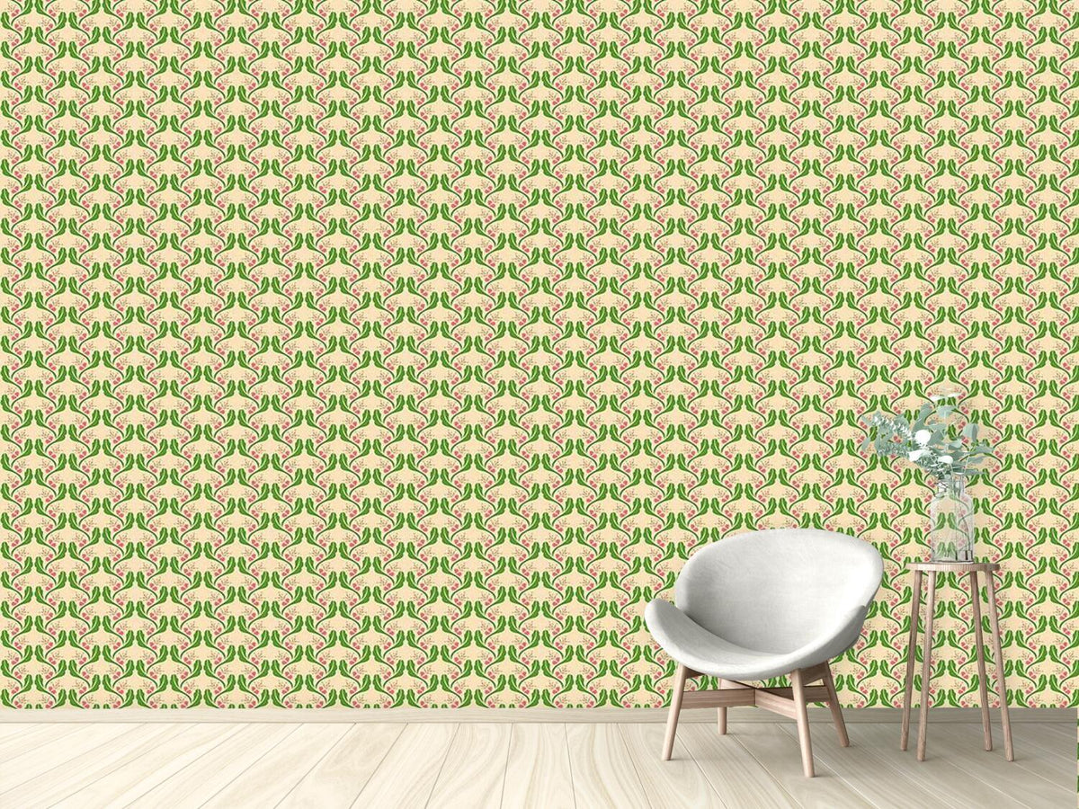 patterned-wallpaper-tendrils-with-pink