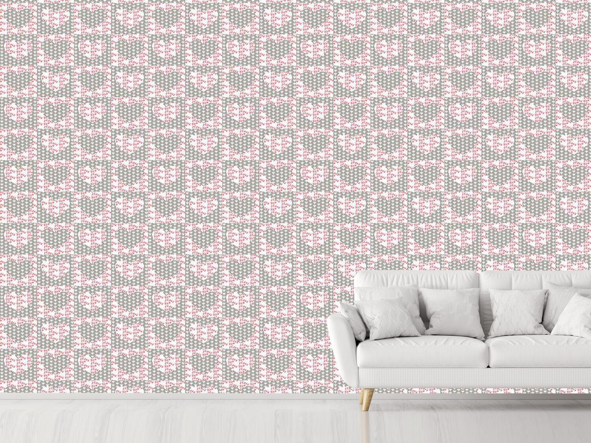 patterned-wallpaper-herz-ist-trumpf-grau