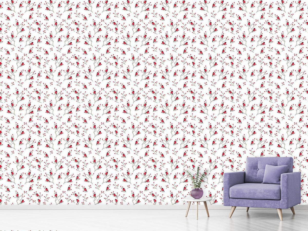 patterned-wallpaper-finch-on-a-branch