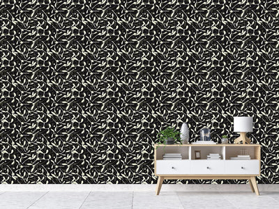 patterned-wallpaper-mistletoe-silhouettes