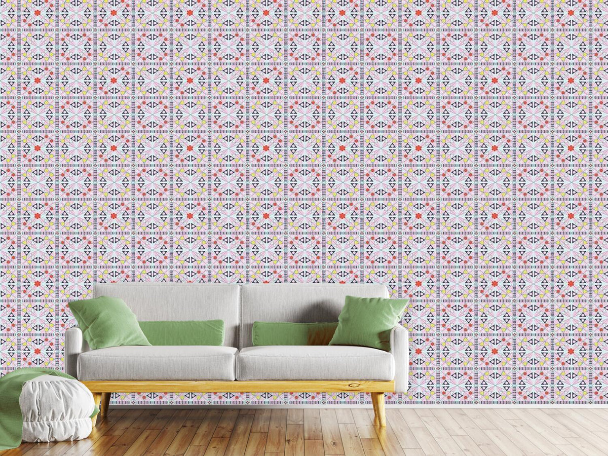 patterned-wallpaper-mosaic-with-flowers