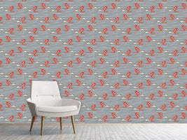 patterned-wallpaper-water-snakes-red