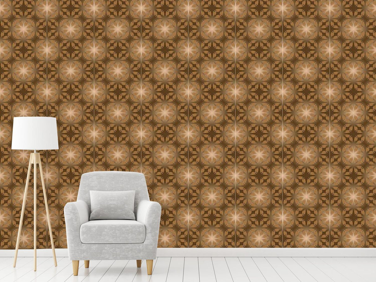 patterned-wallpaper-leaf-in-brown