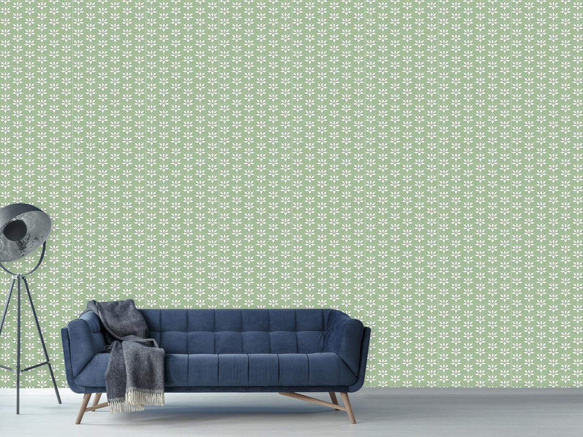 patterned-wallpaper-blossom-drops-green