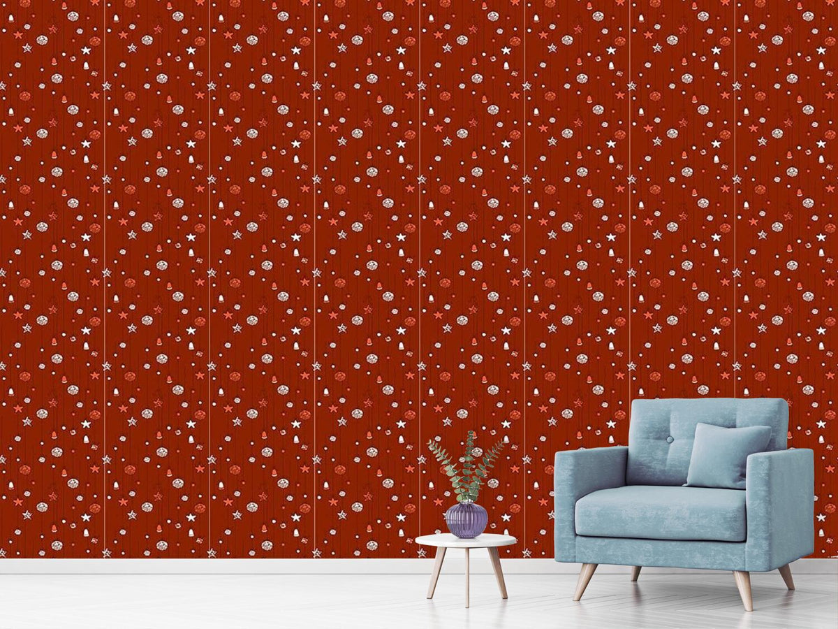 patterned-wallpaper-christmas-tree-decorations-red