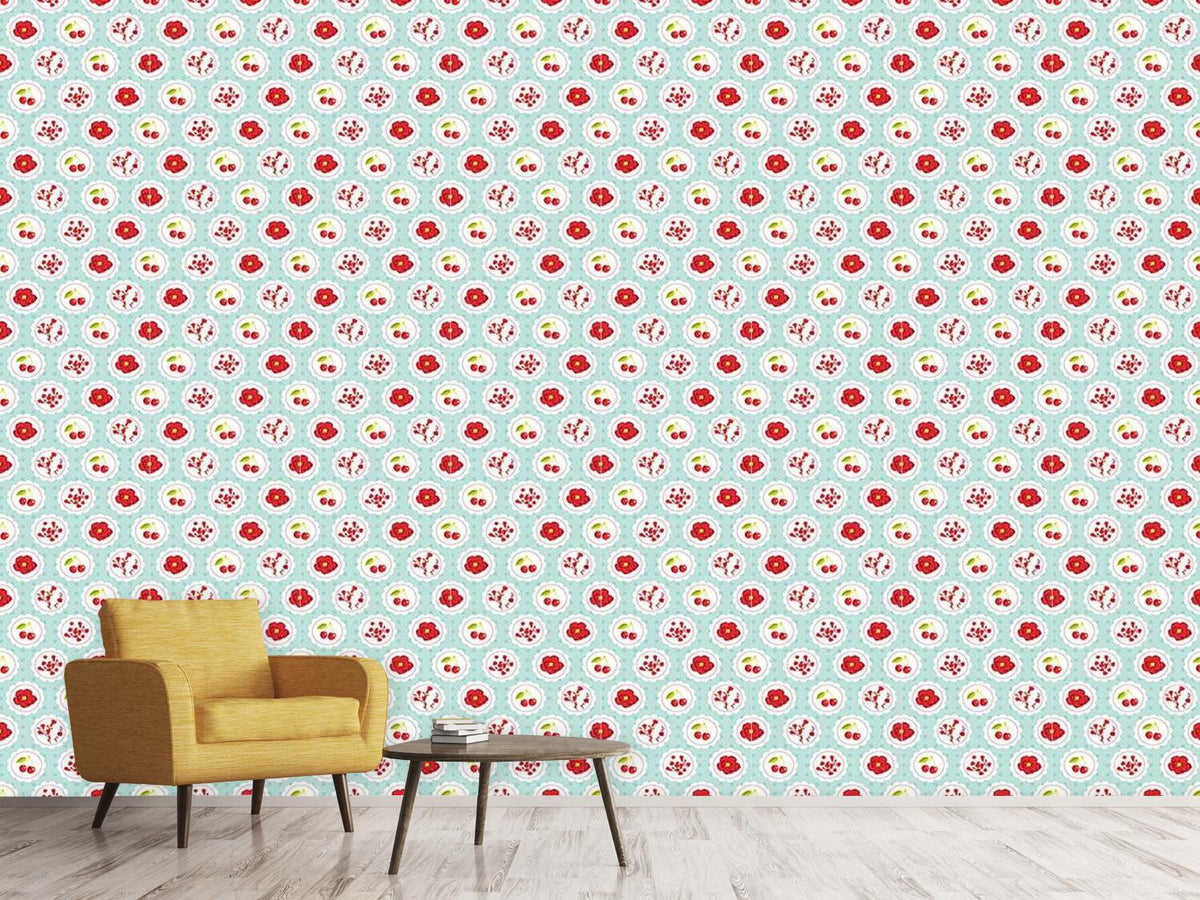 patterned-wallpaper-grannys-cherry-garden-blue