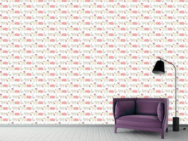 patterned-wallpaper-animals-in-single-file