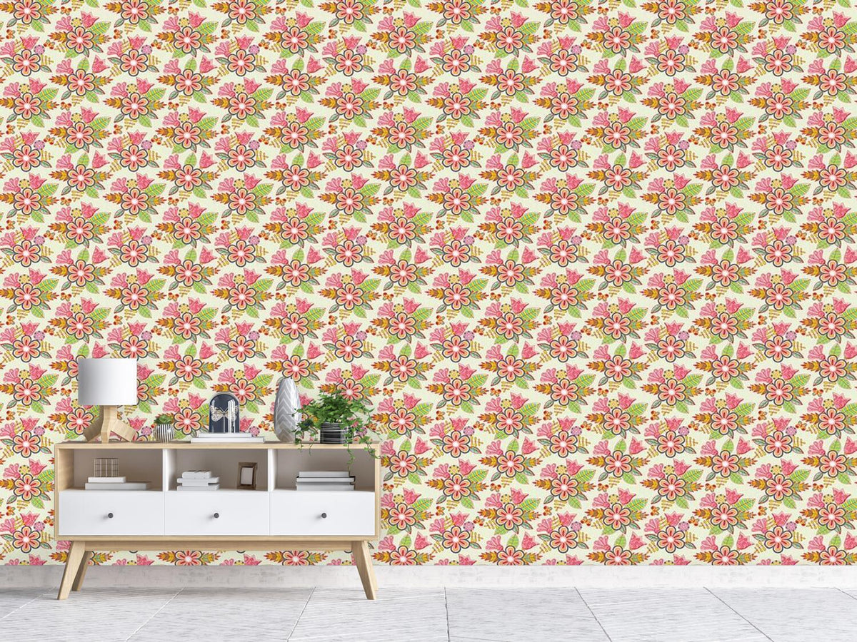 patterned-wallpaper-summer-flowers