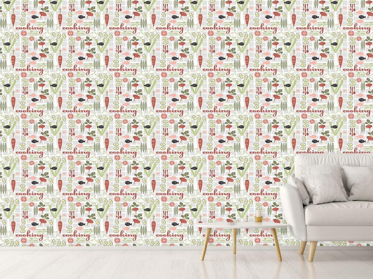 patterned-wallpaper-cooking-fun