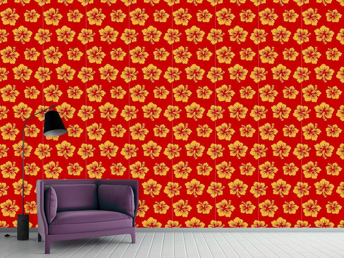 patterned-wallpaper-hibiscus-greetings-from-hawaii