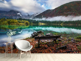 photo-wallpaper-bench-by-the-lake