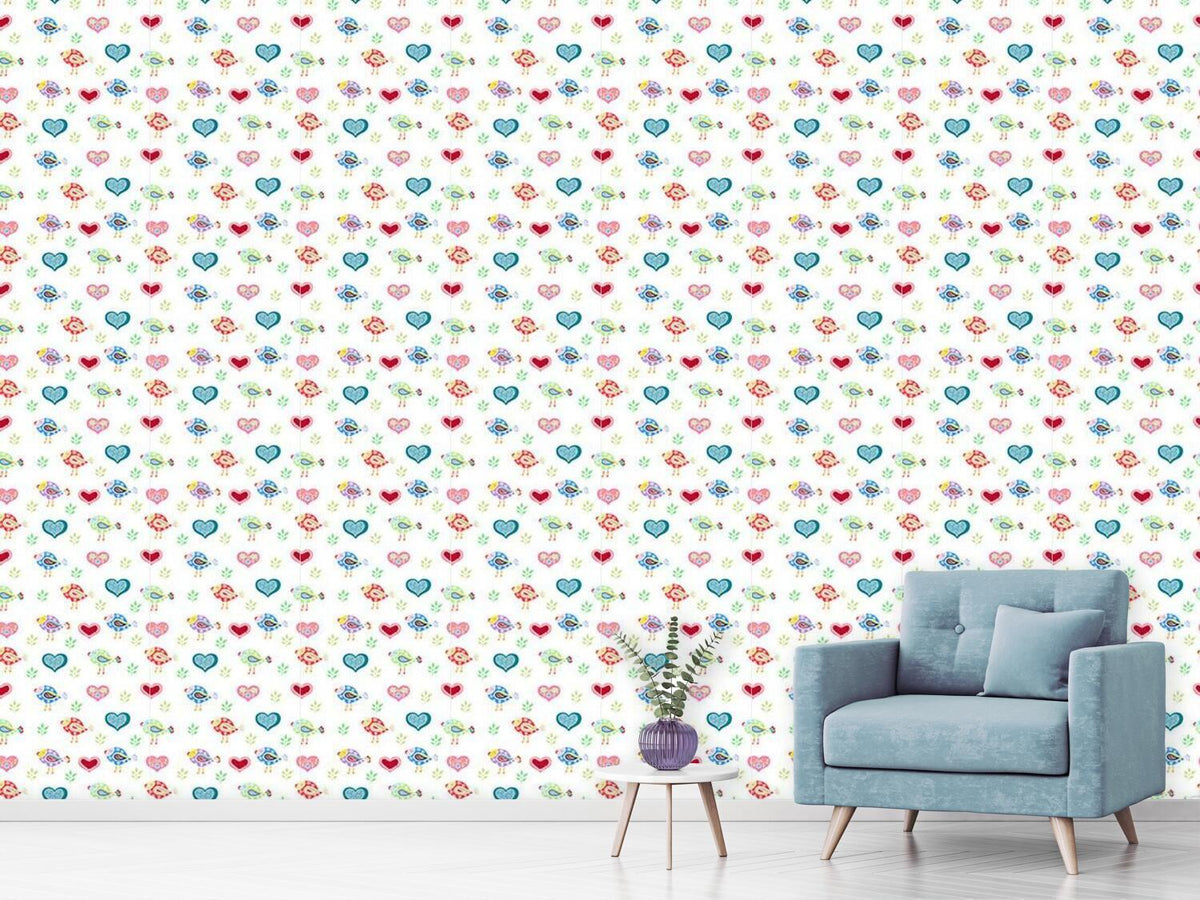 patterned-wallpaper-birds-and-hearts