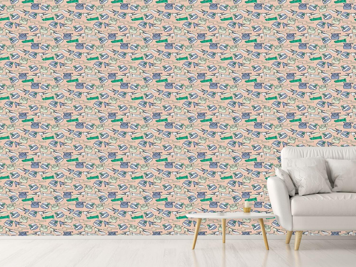 patterned-wallpaper-accessoires-des-filles