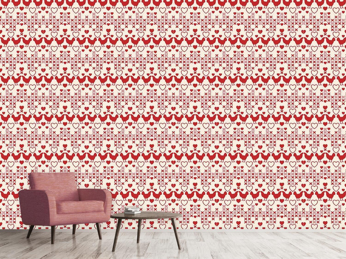 patterned-wallpaper-chicken-have-big-hearts