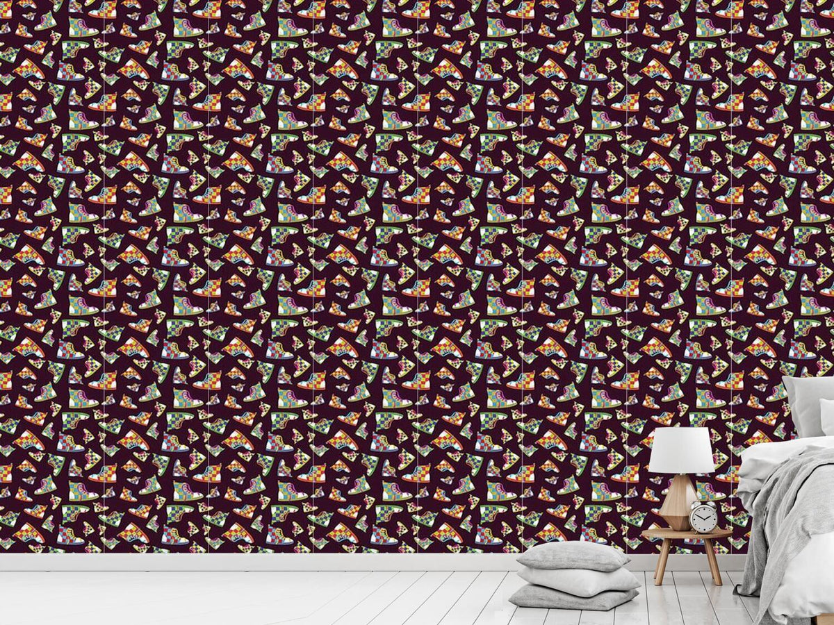 patterned-wallpaper-sneackers