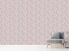 patterned-wallpaper-rose-blooms-red-mint