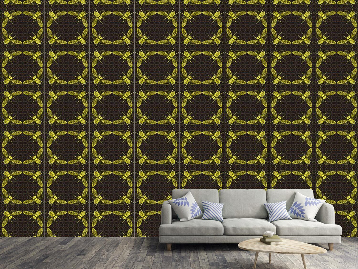 patterned-wallpaper-honey-bees