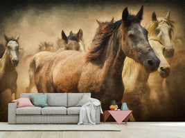 photo-wallpaper-painting-wild-horses