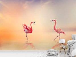 photo-wallpaper-romantic-flamingos