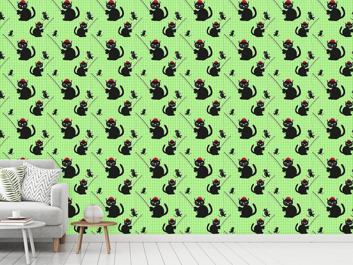 patterned-wallpaper-cat-and-mouse-game