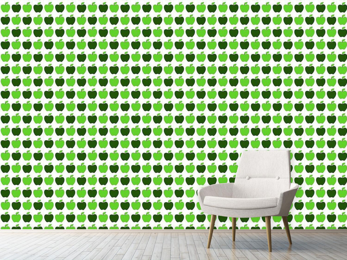 patterned-wallpaper-granny-smiths-apples