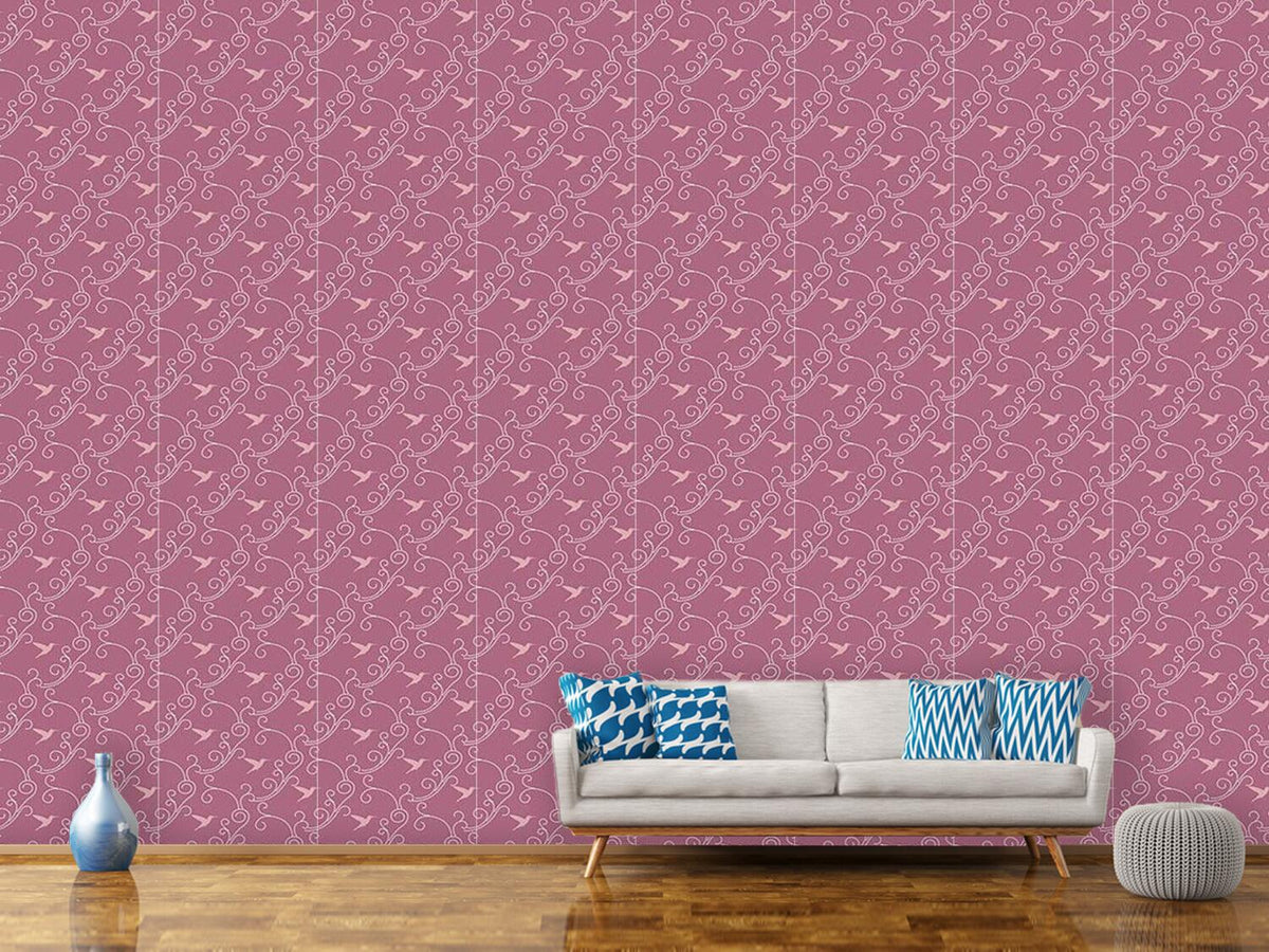 patterned-wallpaper-lavender-hummingbird