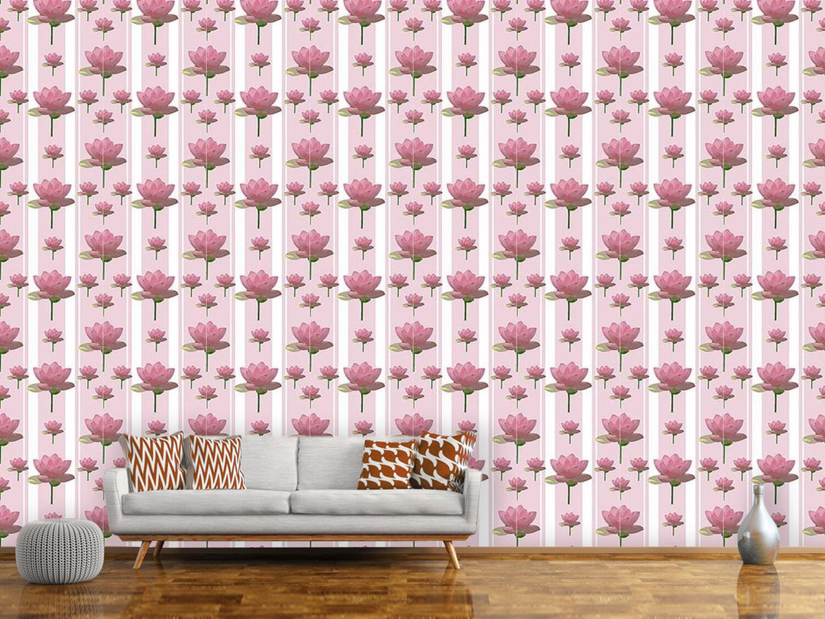 patterned-wallpaper-lotus-flowers-on-patrol