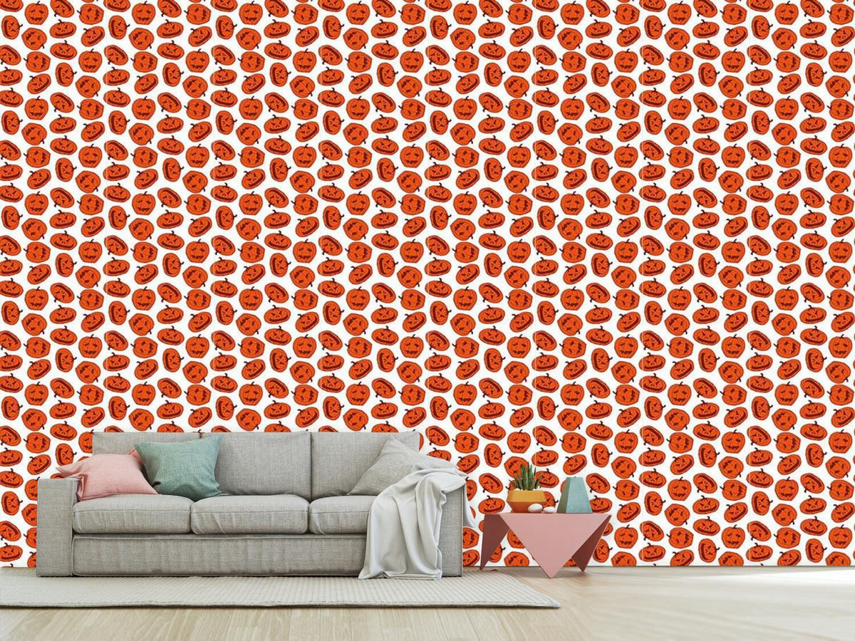 patterned-wallpaper-pumpkin-heads-white