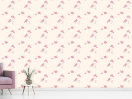 patterned-wallpaper-animals-in-spring-pink